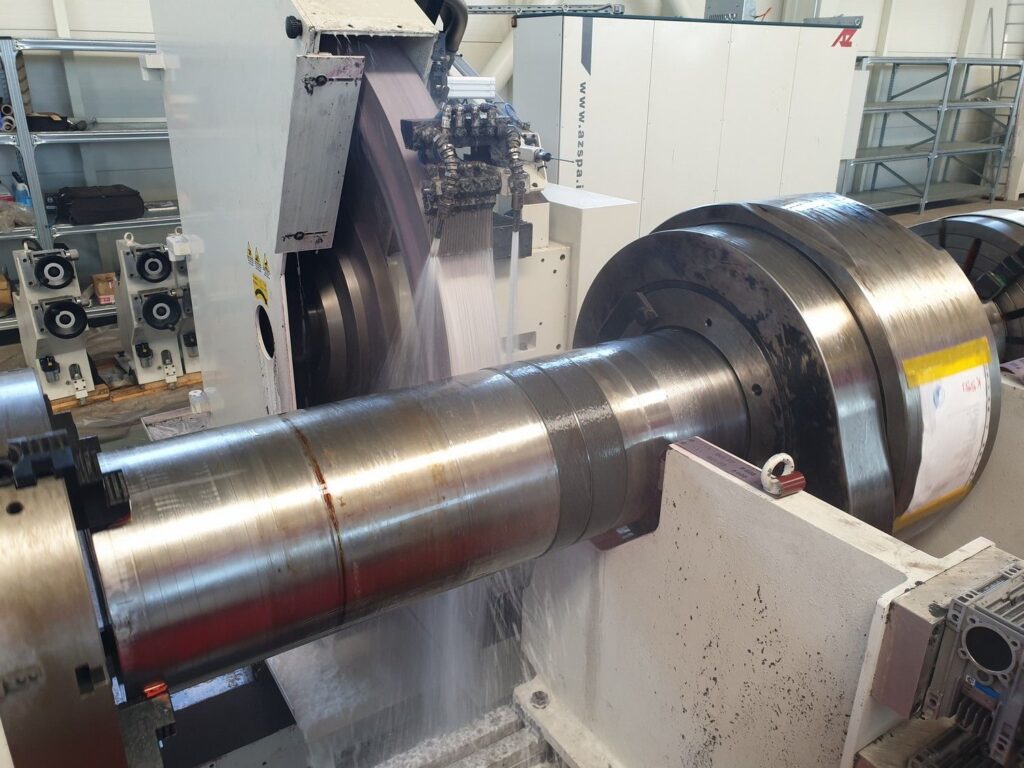 Grinding of journals on our CNC grinding machine