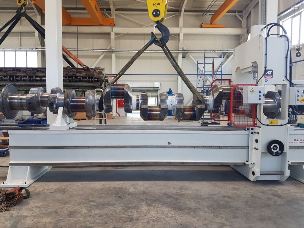 Straightening of crankshaft on our hydraulic crankshaft straightening press