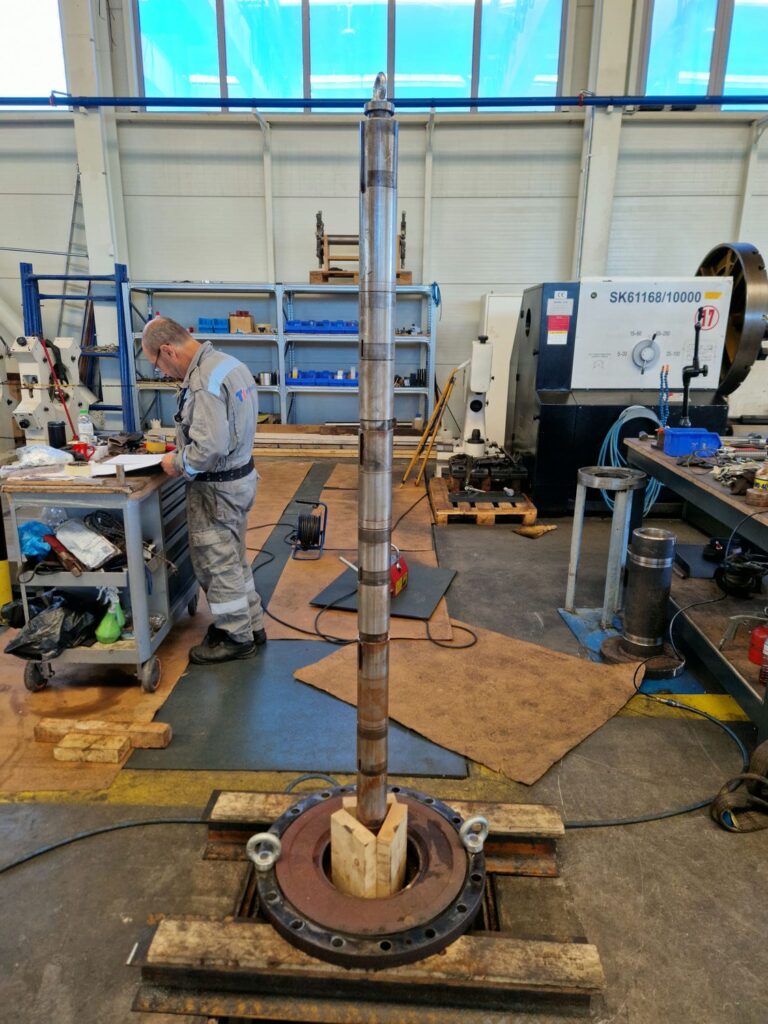 Condensate pump shaft after impellers removed