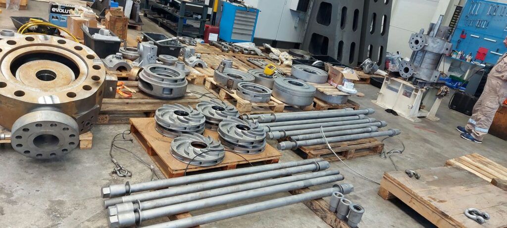 High pressure pump in fully disassembled condition