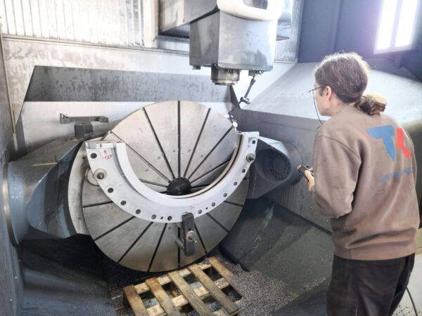 Removal of broken bolts from diaphragms on our CNC milling machine
